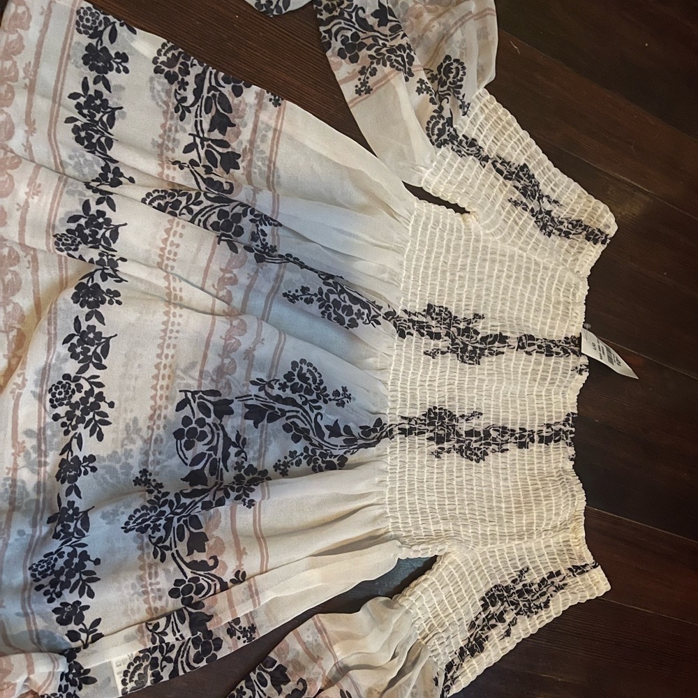 White over the shoulder blouse